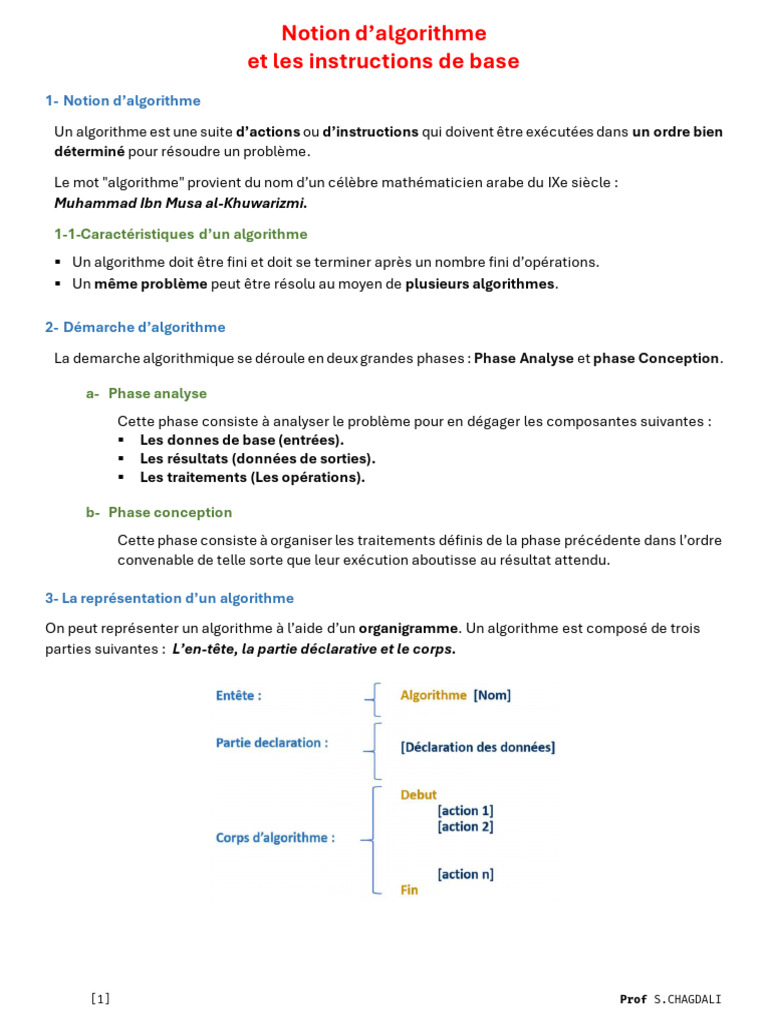 Cours Algorithme Partie1 | PDF | Algorithmes | Génie logiciel