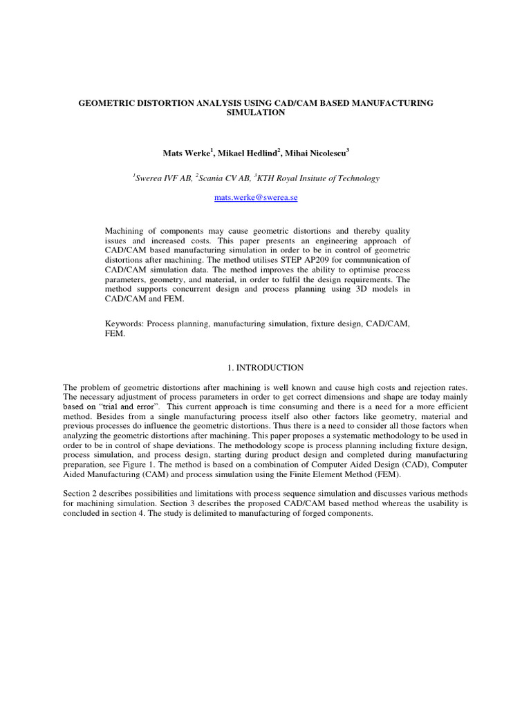 Geometric Distortion Analysis Using Cad | PDF | Forging | Computer ...