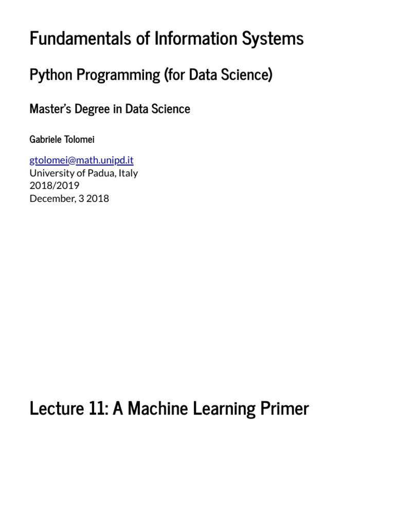 Lecture_11_A_Machine_Learning_Primer | PDF | Machine Learning | Cross ...