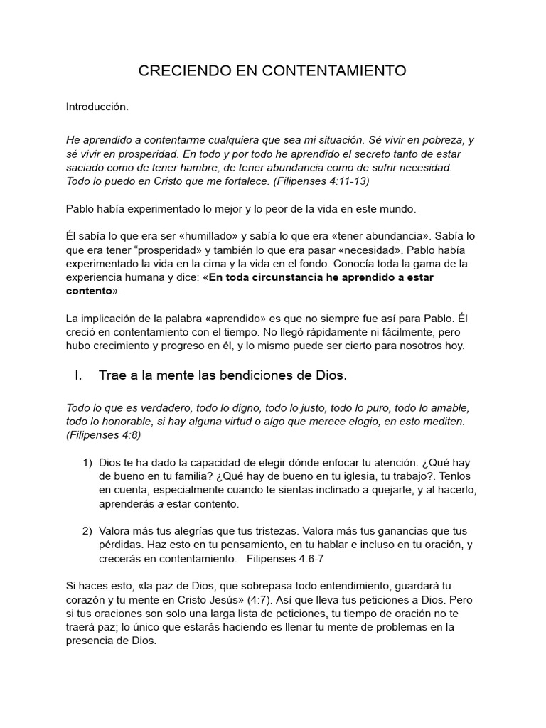 El Arte Del Contentamiento 3 | PDF | Epístola a los filipenses