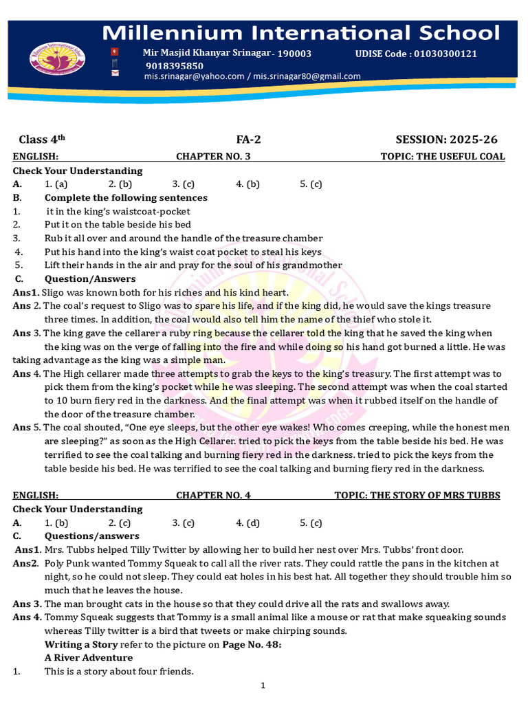 4th Class Notes Dec- 2025 | PDF