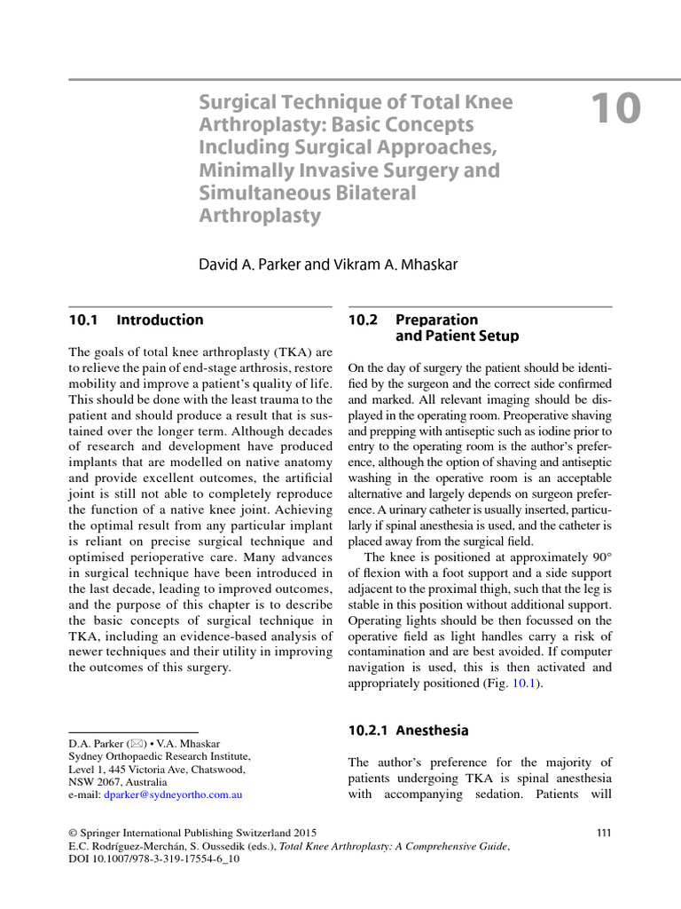 Surgical Technique of Total Knee Arthrop | PDF | Knee | Lower Limb Anatomy