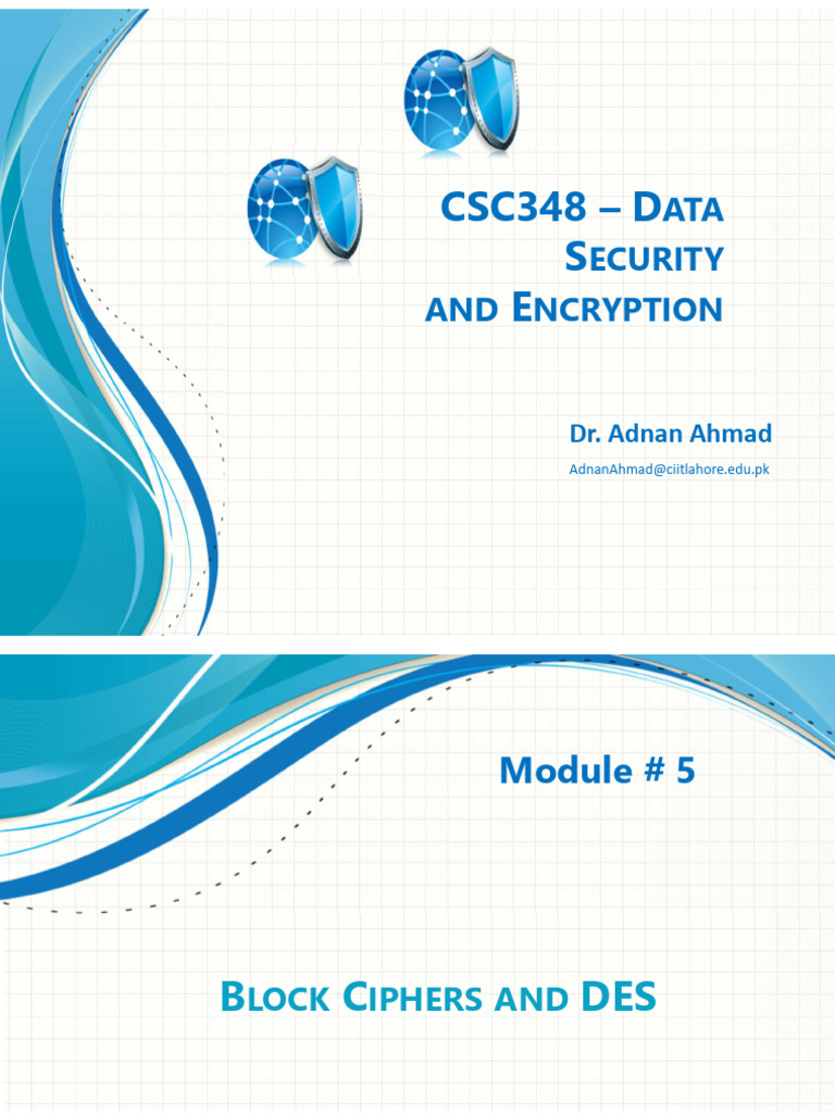 Module 05-Block Ciphers and DES | PDF | Cipher | Cryptography