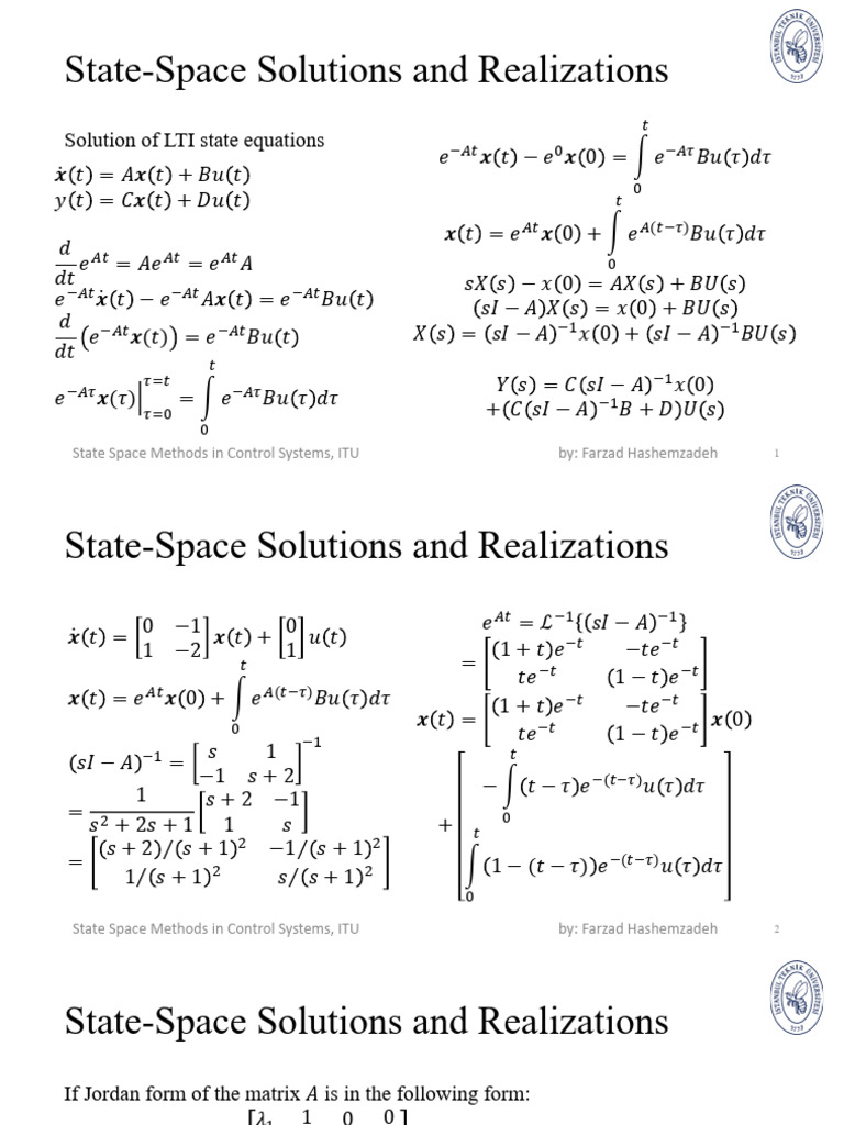 State Space Methods in Control Systems(Session #5) (1) | PDF ...