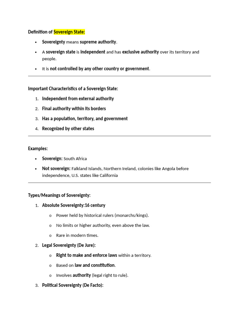 Plc02 Study Notes | PDF | Sovereignty | Sovereign State