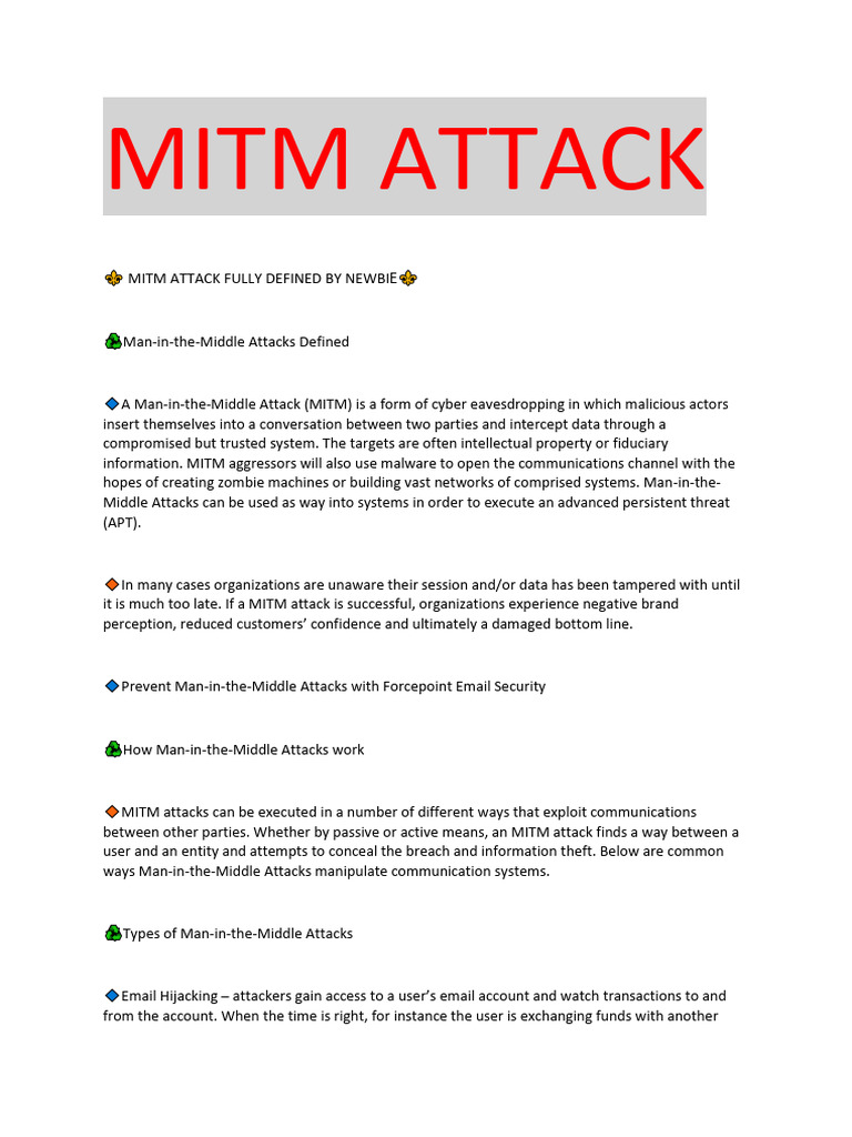 Mitm Attack | PDF | Security | Computer Security