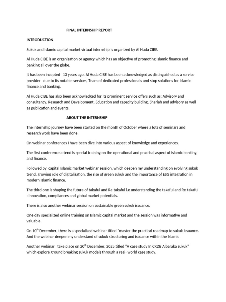 Final Internship Report | PDF