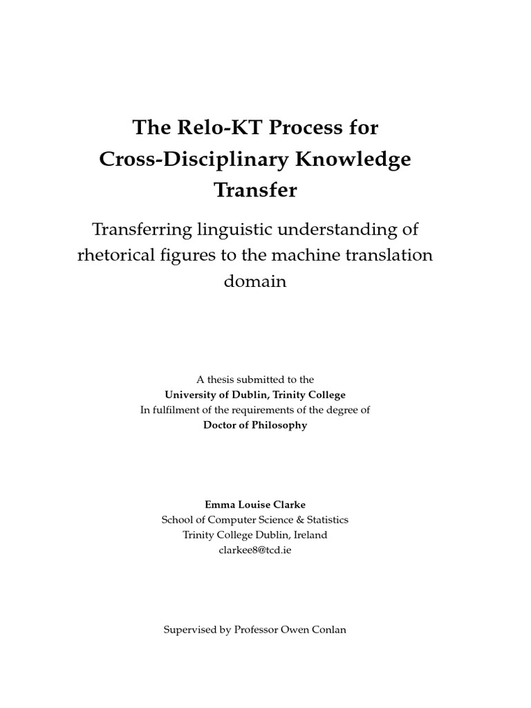 EmmaL.clarke Relo-KT Process | PDF | Rhetoric | Interdisciplinarity