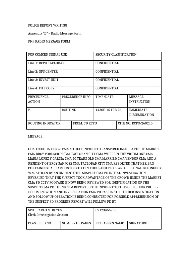 PNP Radio Message Form FIXED | PDF