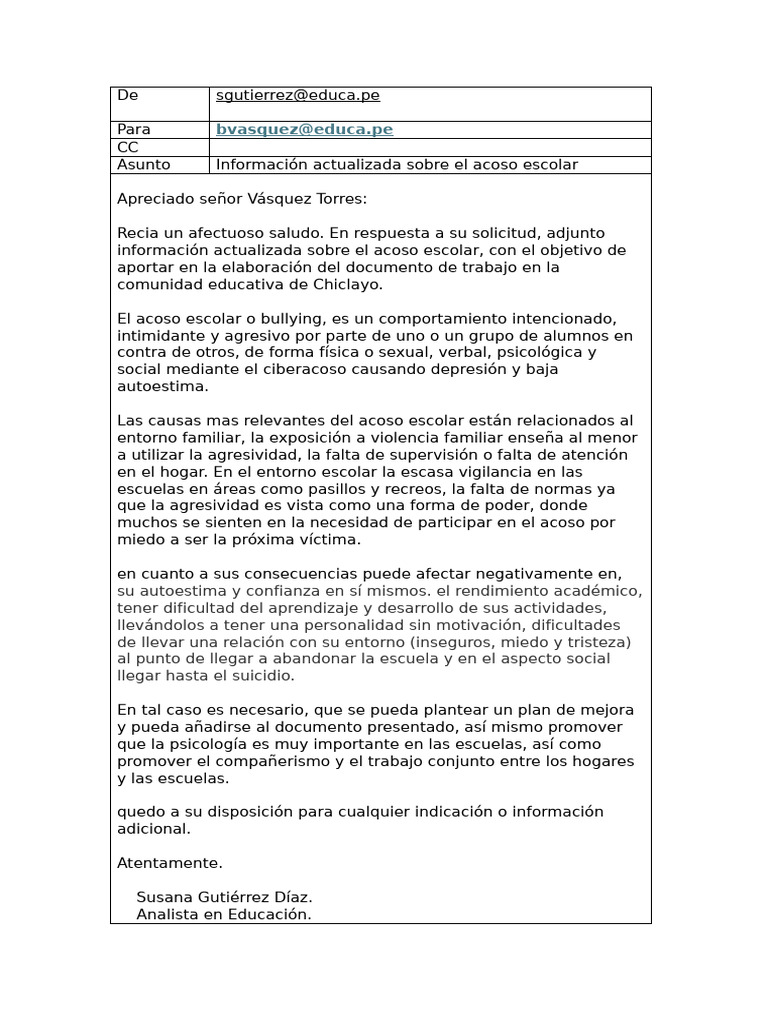 Elaboracion de Un Correo Formal | PDF