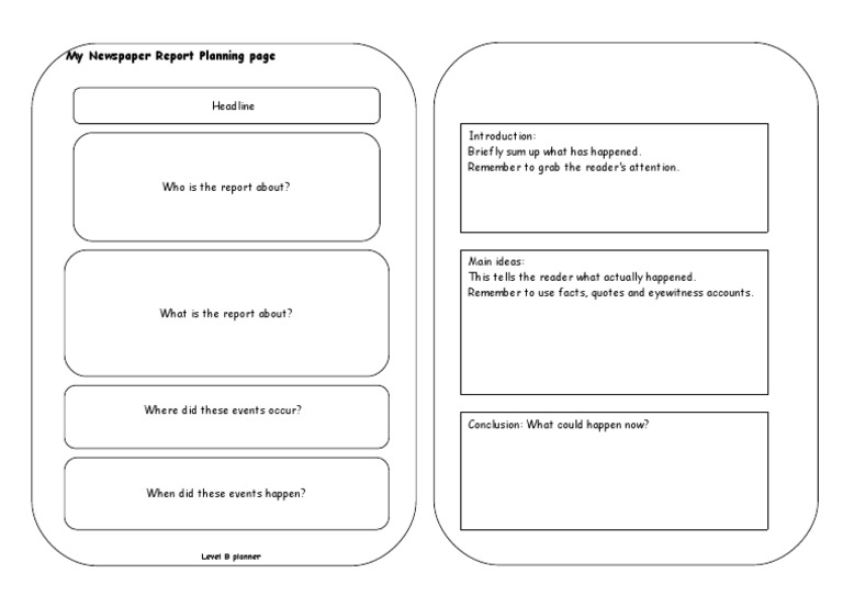 Newspaper Planning Sheet PDF