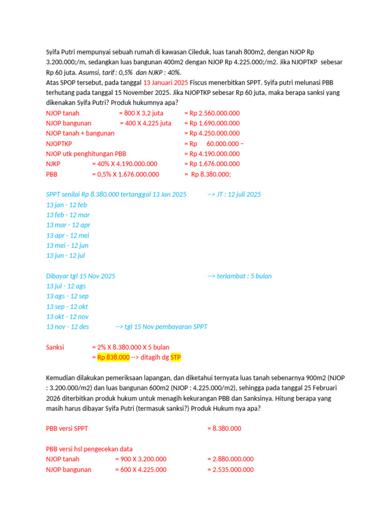 Contoh Soal STP PBB 2025 | PDF
