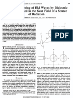 Multiple Scattering of EM Waves Dielectric Spheres Located The Near Field of Source of Radiation