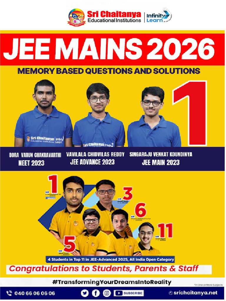 JEE Main 2026 2 April Shift 1 Paper Solution | PDF