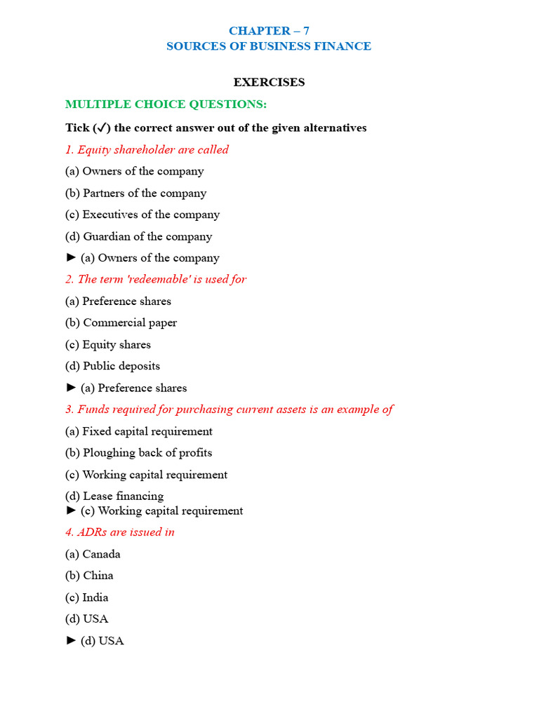 Class Xi Business Chapter 7 | PDF | American Depositary Receipt ...