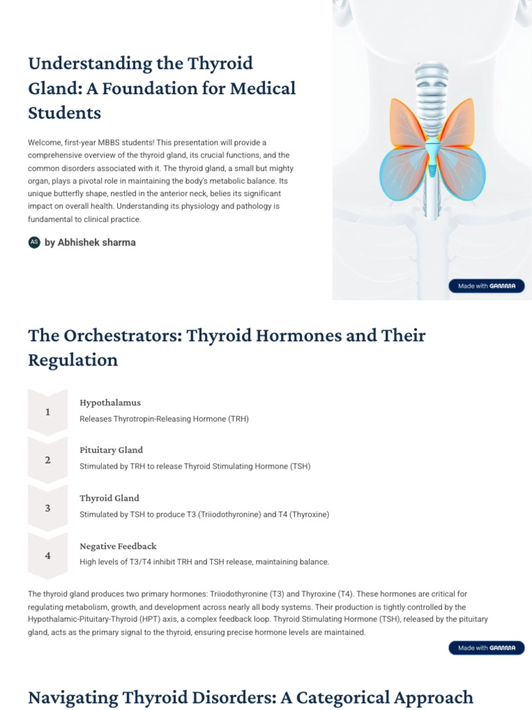 Understanding the Thyroid Gland a Foundation for Medical Students | PDF ...