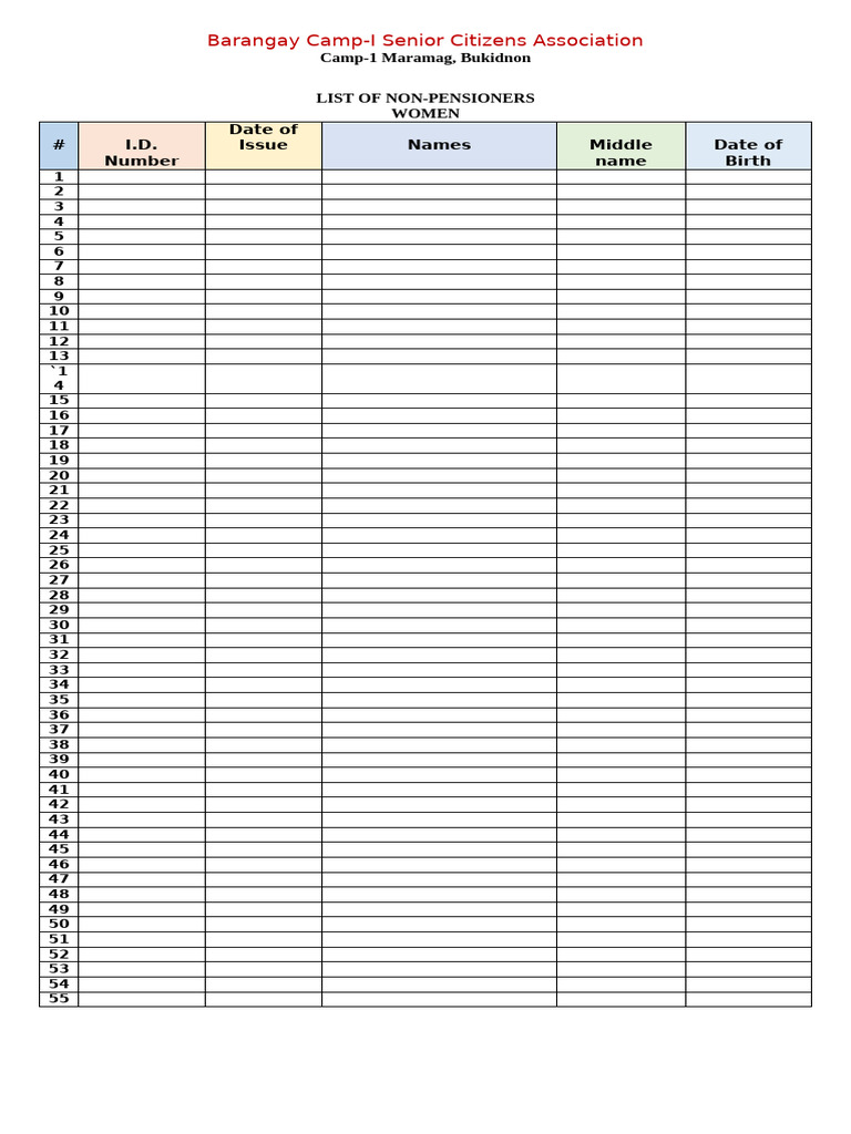 Senior Citizen Blank | PDF