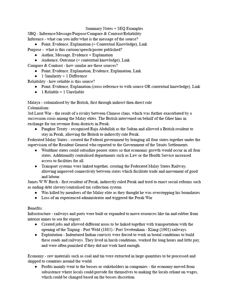 Summary Notes + SEQ Examples | PDF | Nazi Germany