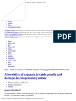 Allowability of Expenses Towards Penalty and Damages in Compensatory Nature