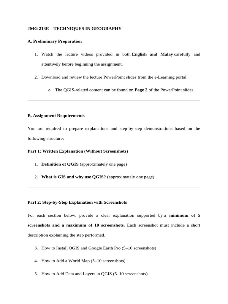 Jmg 213e – Techniques in Geography | PDF
