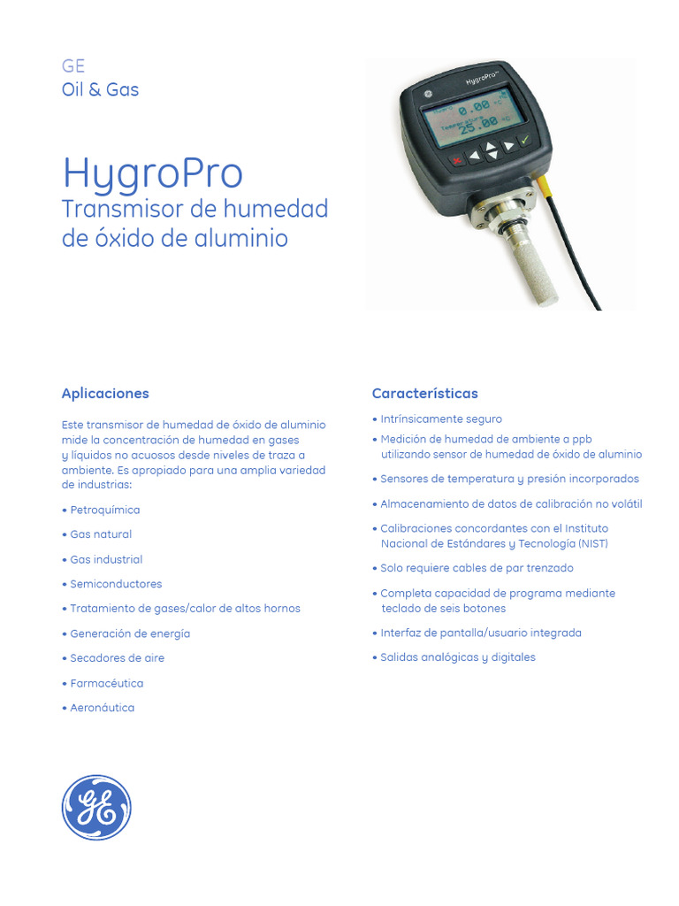 Hygropro Datasheet Spanish | PDF | Sensor | Electrónica