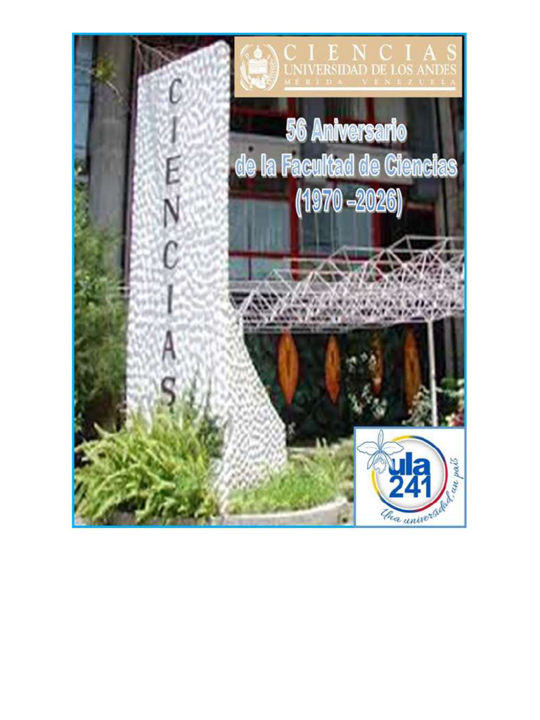 Programación Celebración Del 56 Aniversario de La Facultad de Ciencias ...
