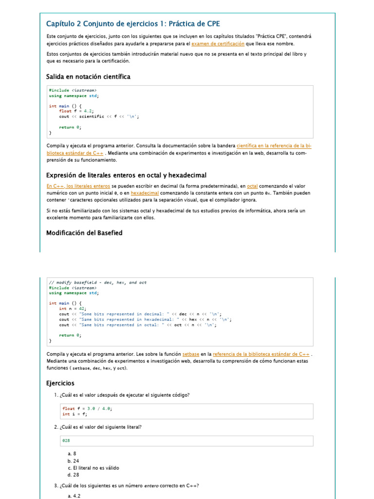 Capítulo 2, Conjunto de Ejercicios 1_ Práctica de CPE — Un Libro de C++ ...