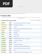 Calendario Completo 2026 Datas Comemorativas | PDF | Comemorações