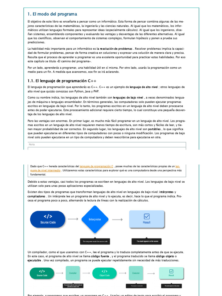 1. El Método Del Programa — Un Libro de C++ | PDF | Lenguaje de ...