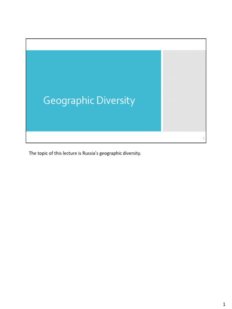Diversity Module 2 Lecture 1 Transcript | PDF | Saint Petersburg | Russia