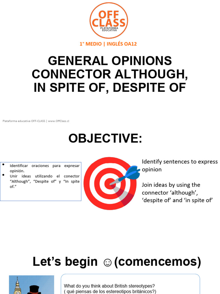 11 - 1M - Inglés - Teórico - Sesión 11 - Opinions and Connectors ...