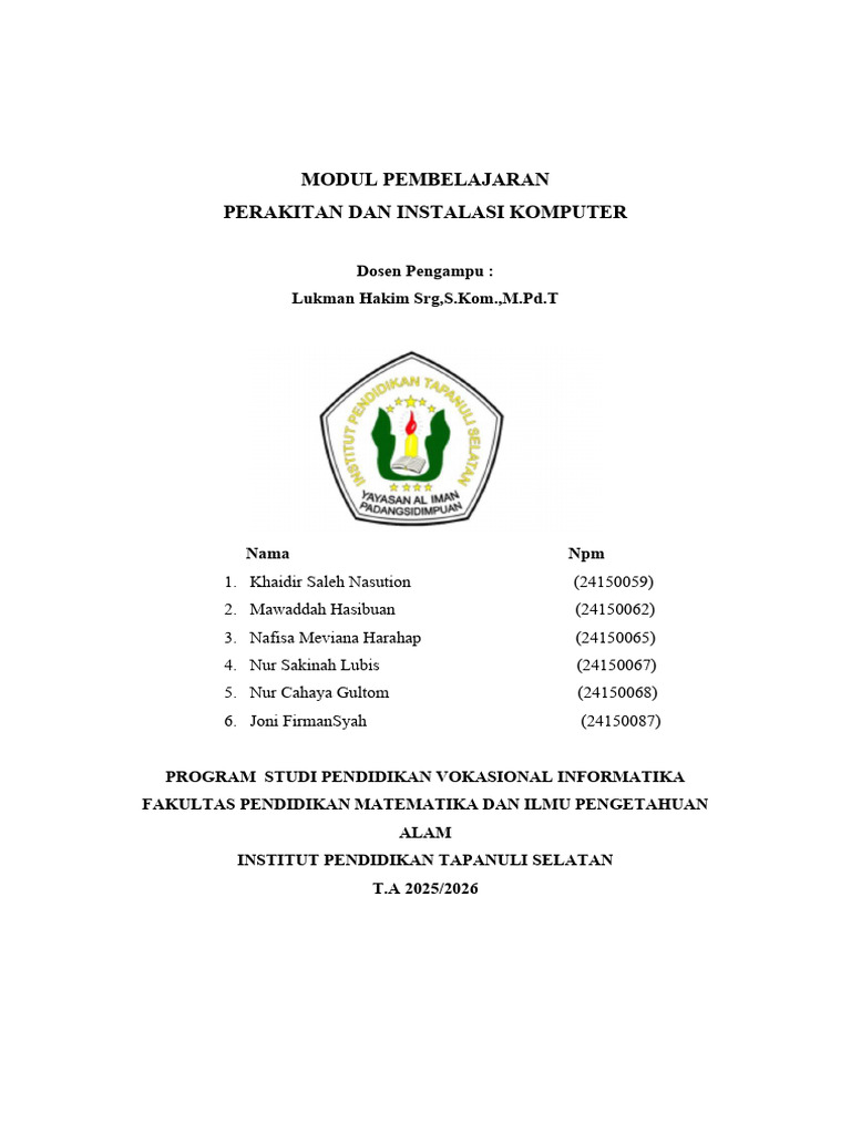 Modul Perakitan & Instalasi Komputer (Kel.3) | PDF