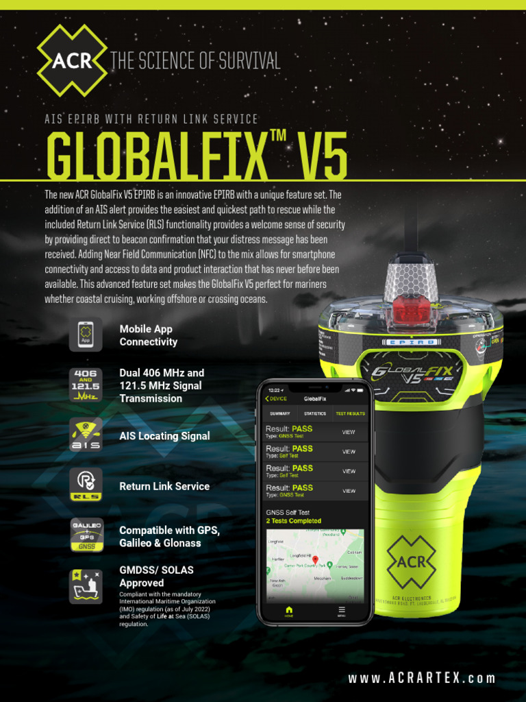 ACR - GlobalFix V5 EPIRB - Spec Sheet | PDF | Wireless ...