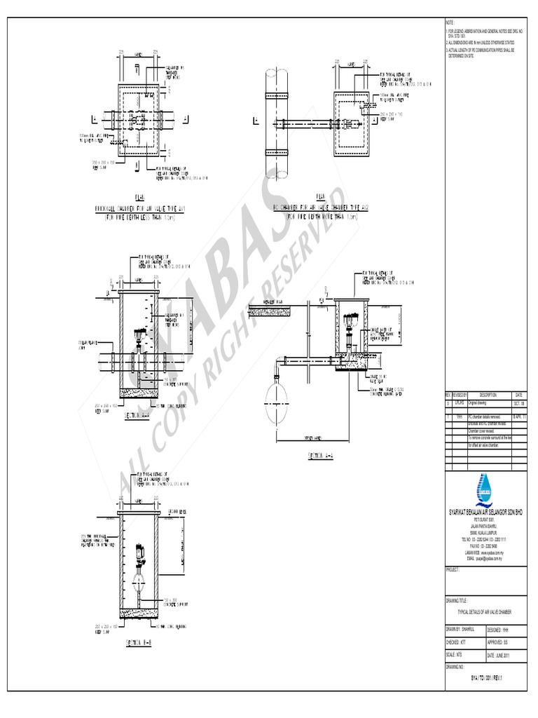 Syabas Typical Details Drawings | PDF | Pipe (Fluid Conveyance) | Home ...