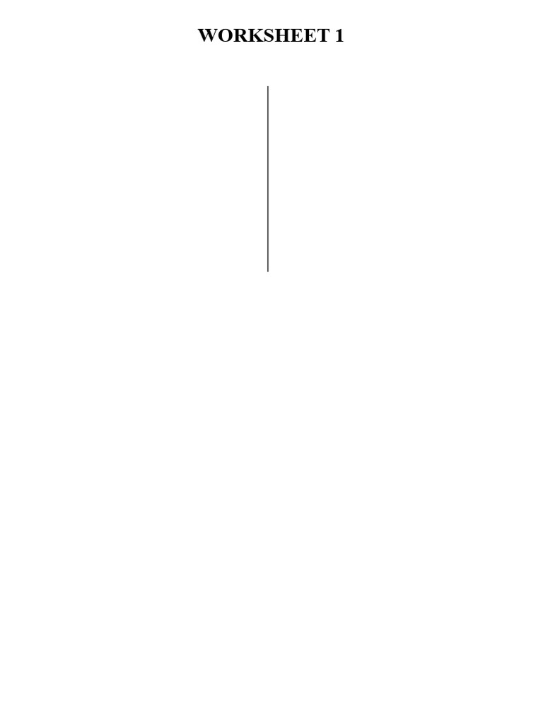 Worksheet 1 | PDF