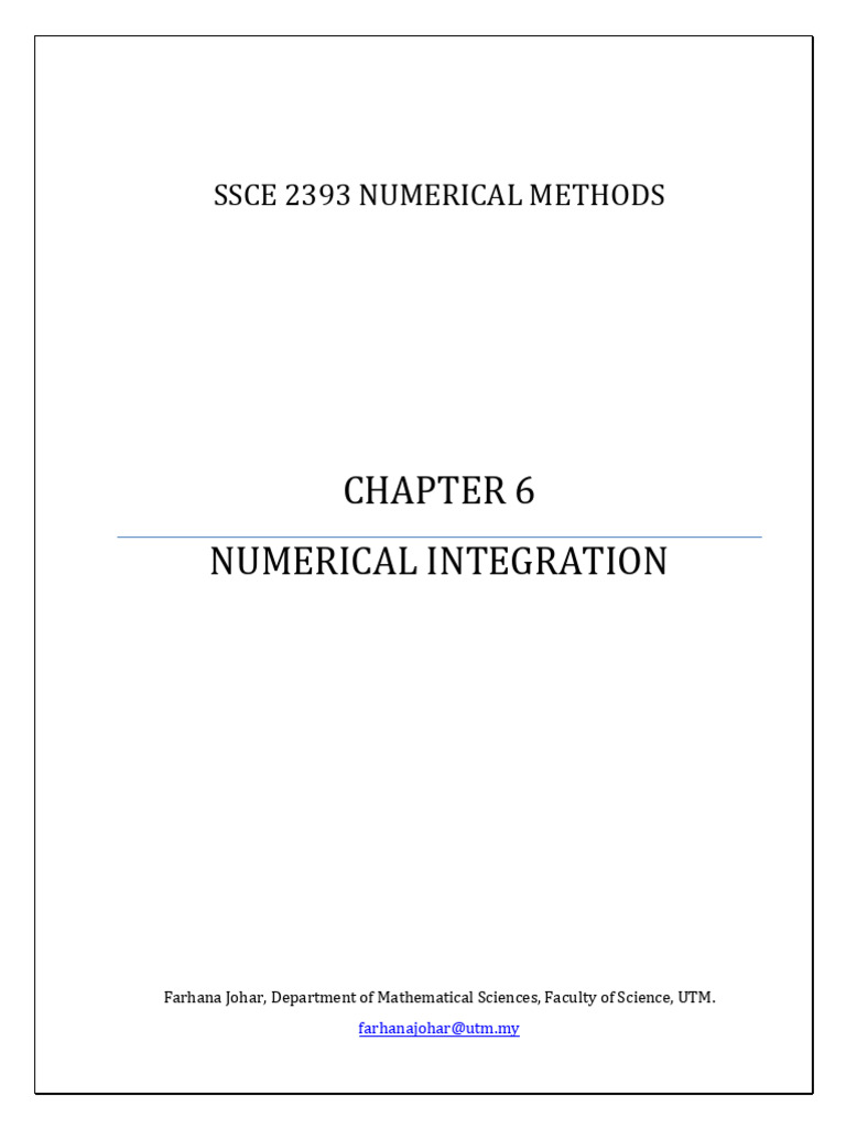 Chapter 6 - NumericalIntegration | PDF | Calculus | Mathematical Relations