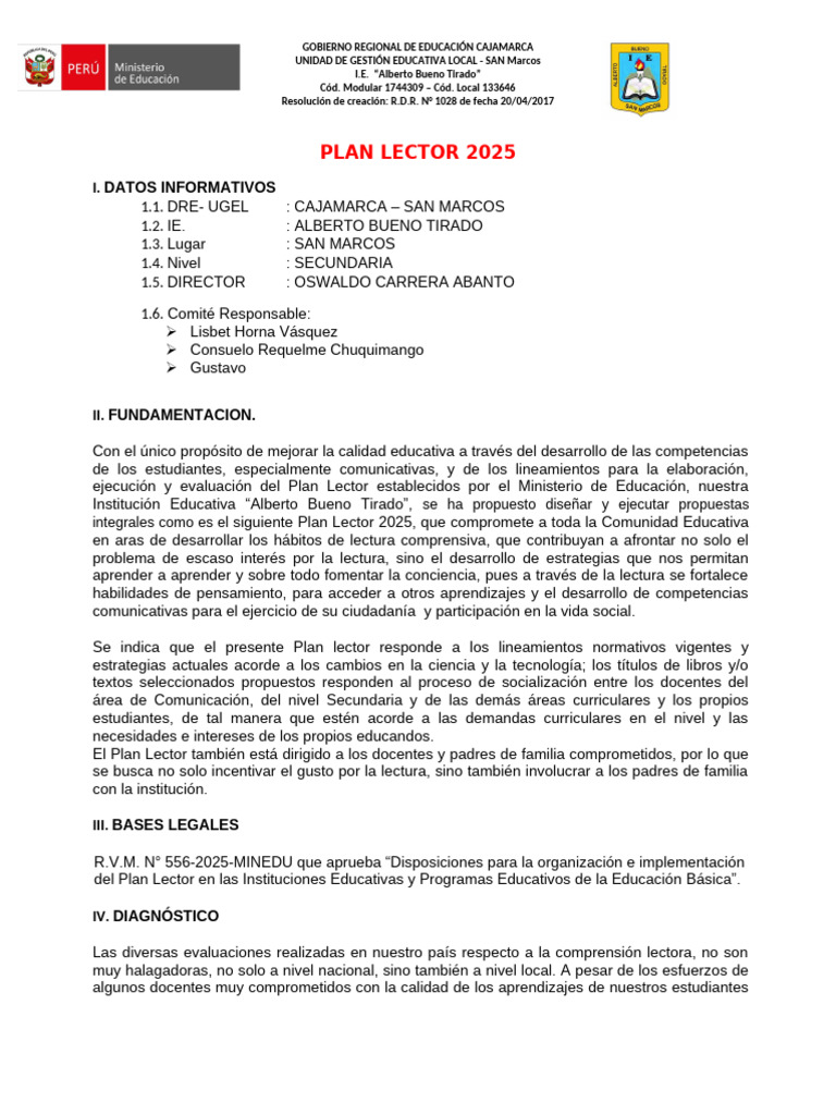 Plan Lector 2025 | PDF