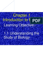 Introduction To Biology: Learning Objective:-1.1 Understanding The Study of Biology
