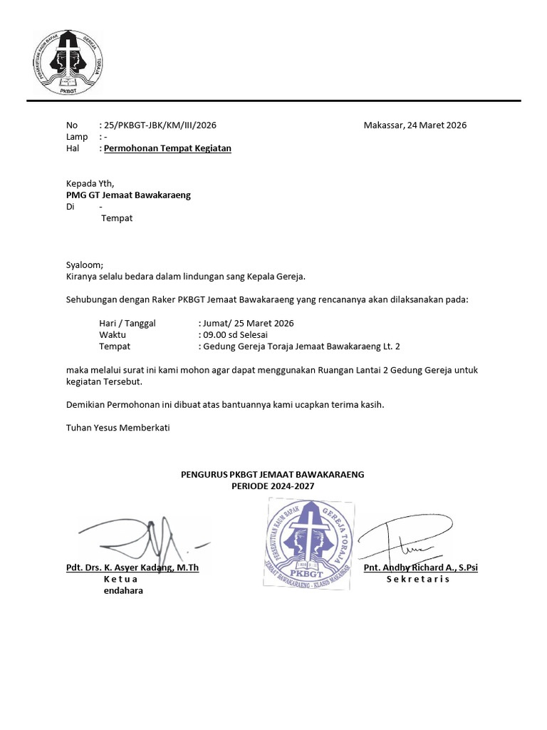Permohonan Tempat Raker 2026 | PDF