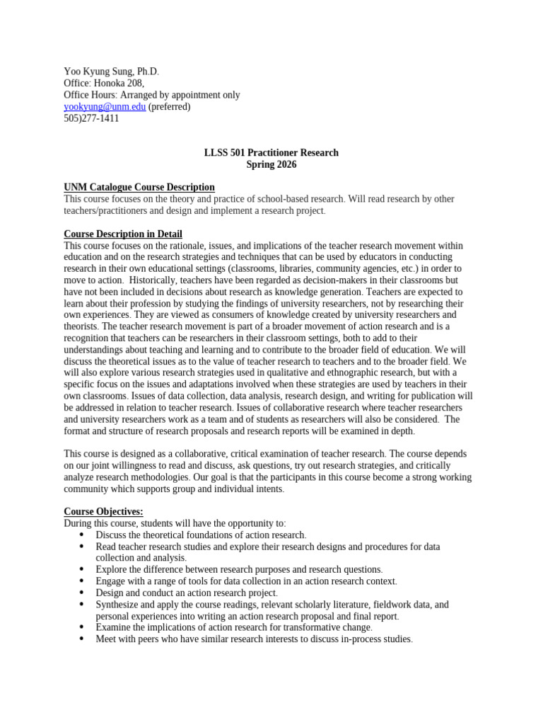 LLSS 501 Practitioner Research (Canvas) | PDF | Teachers | Academic ...