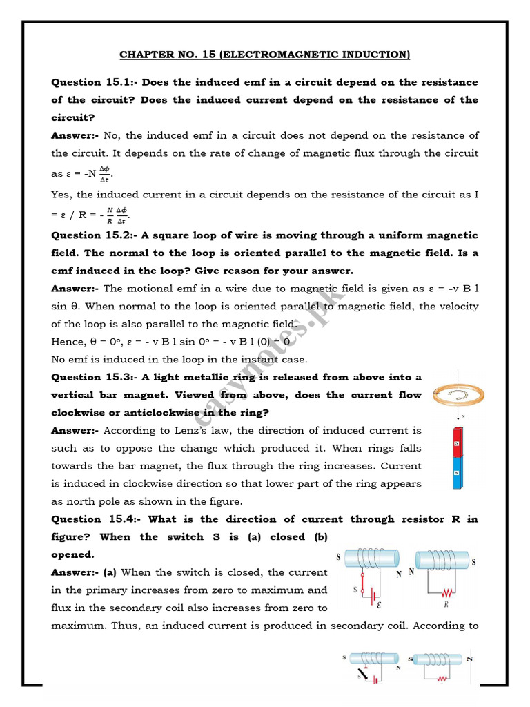 2nd Year Physics Chapter 15 Short Questions Notes | PDF ...