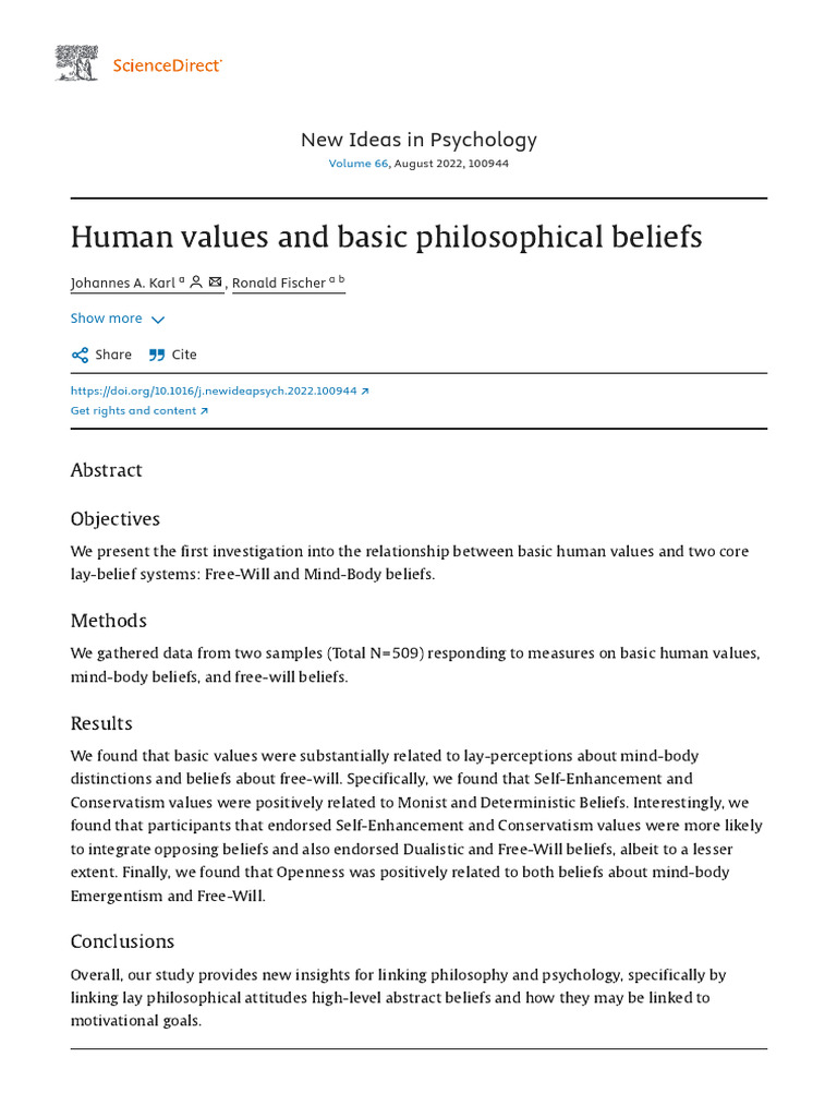 Human values and basic philosophical beliefs - ScienceDirect.pdf IPT2 ...