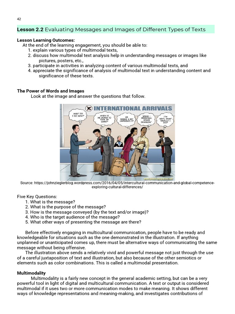 Evaluating Messages and Images | PDF