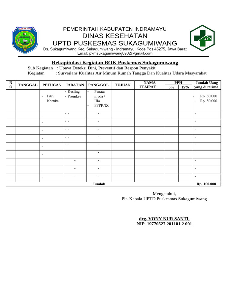 Contoh Format SPJ | PDF