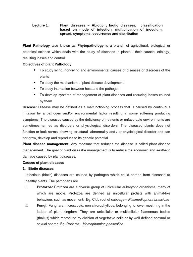 Class Notes - Pre Mid Term-2 | PDF | Plant Pathology | Fungus