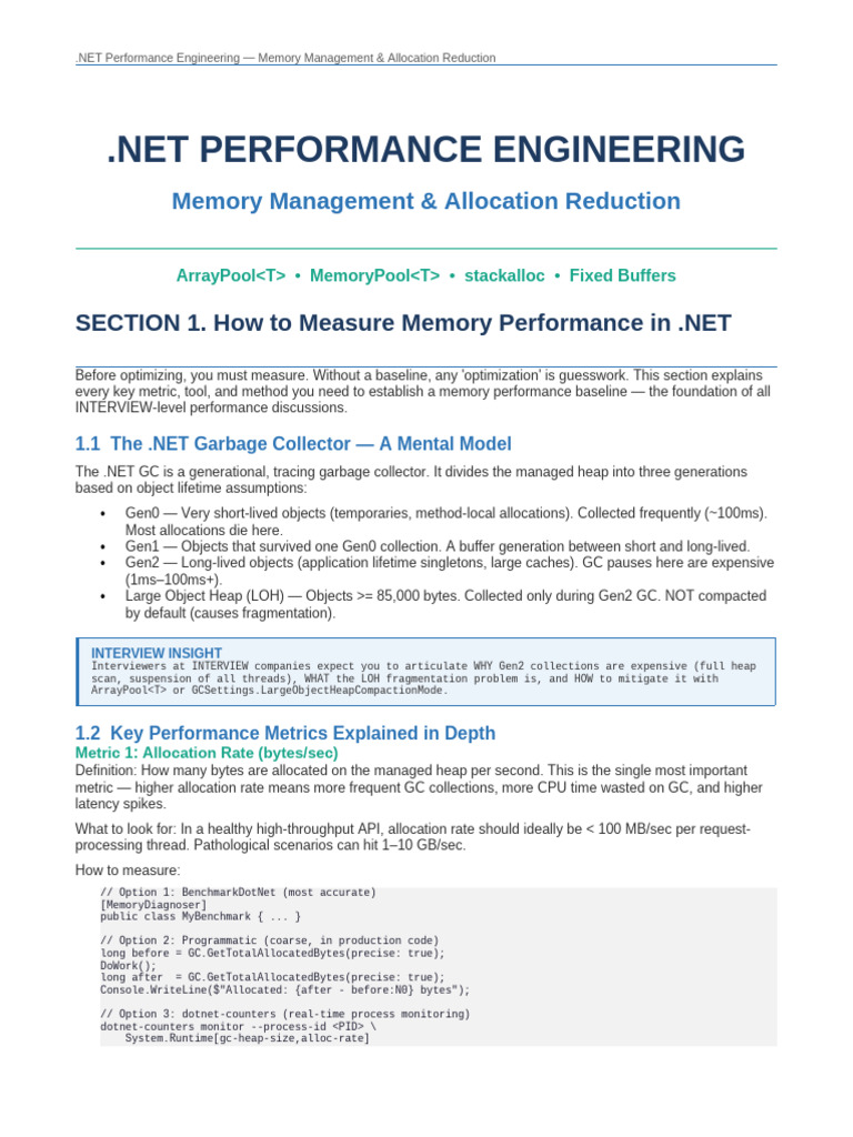 Memory Management & Allocation Reduction | PDF | Pointer (Computer ...