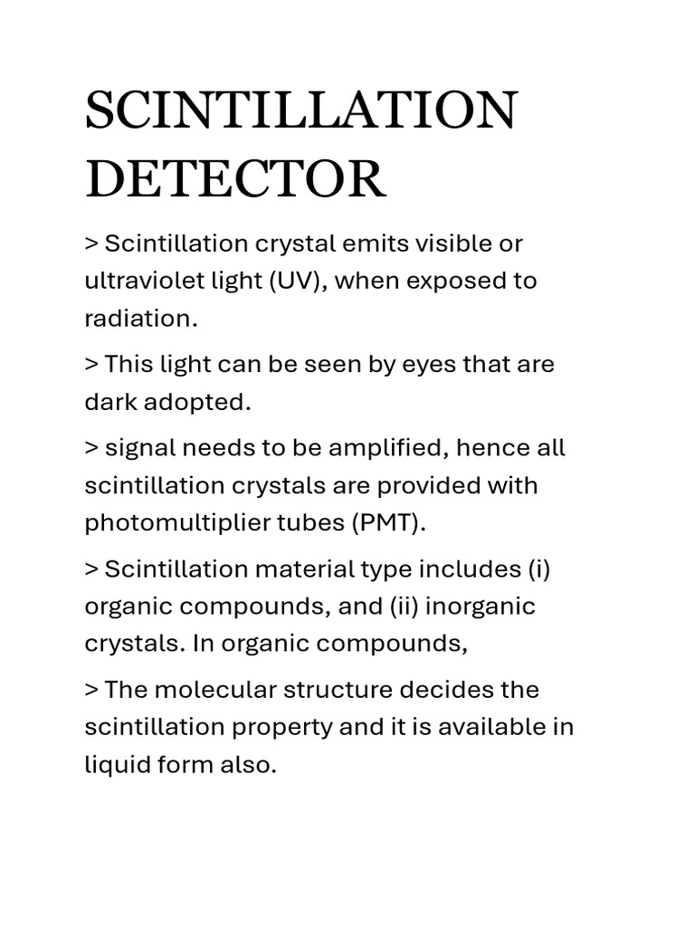 Scintillation Detector | PDF