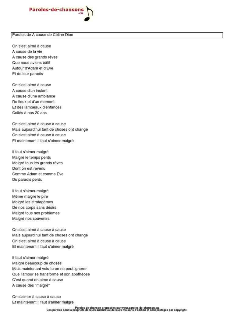 Celine Dion J ai Compris Tous Les Mots Parole chanson celine dion encore un soir paroles, súper vender Guardar número -  www.tradaka.com