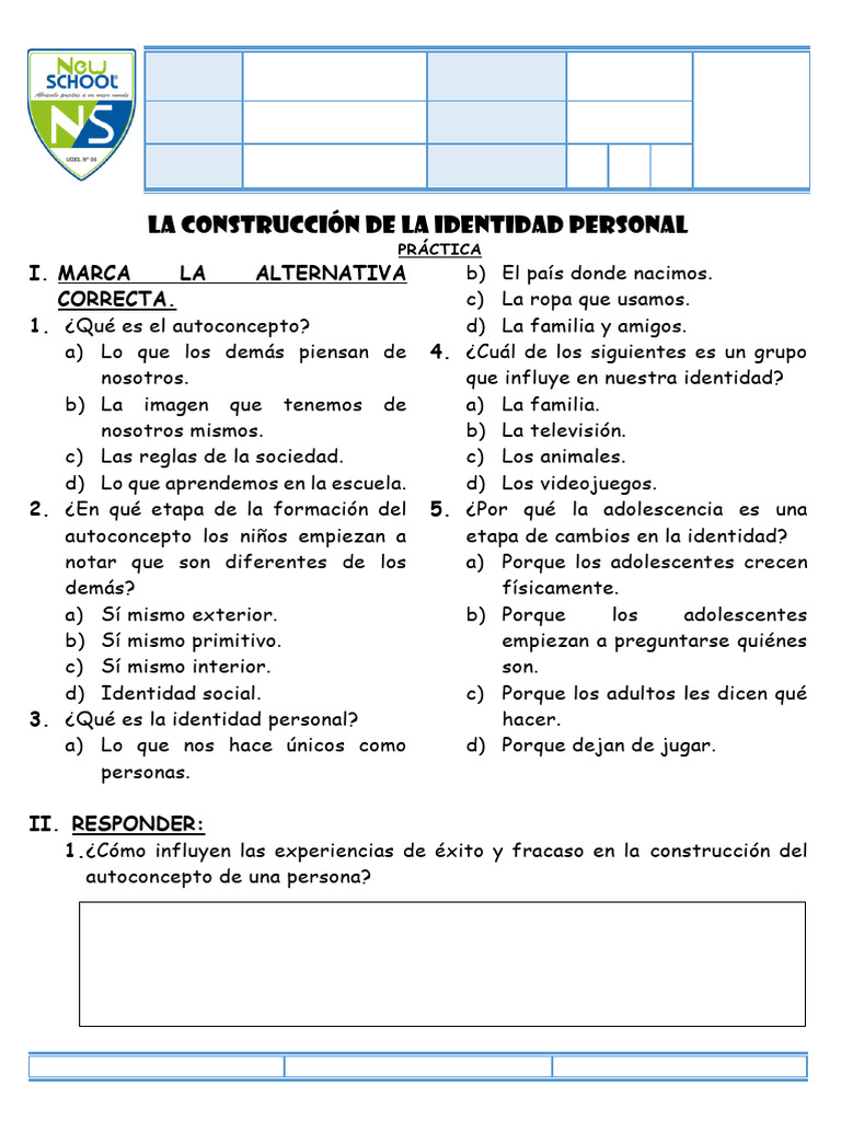 DPCC 3º - Tema Nº1 - La Construcción de La Identidad Personal 2026 ...