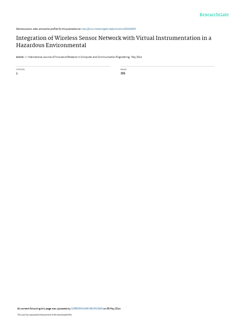 Integration of Ws n With Vi in a a Hazardous Environmental | PDF ...